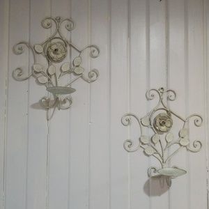 Shabby chic hanging candle holders